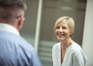 Ginette Sibley in the office